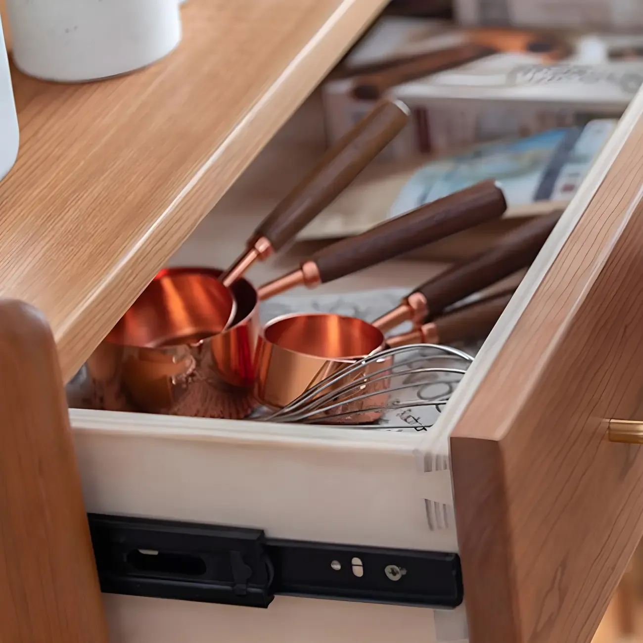 Vintage Wooden Glass Display Cabinet for Dining Room Image - 6