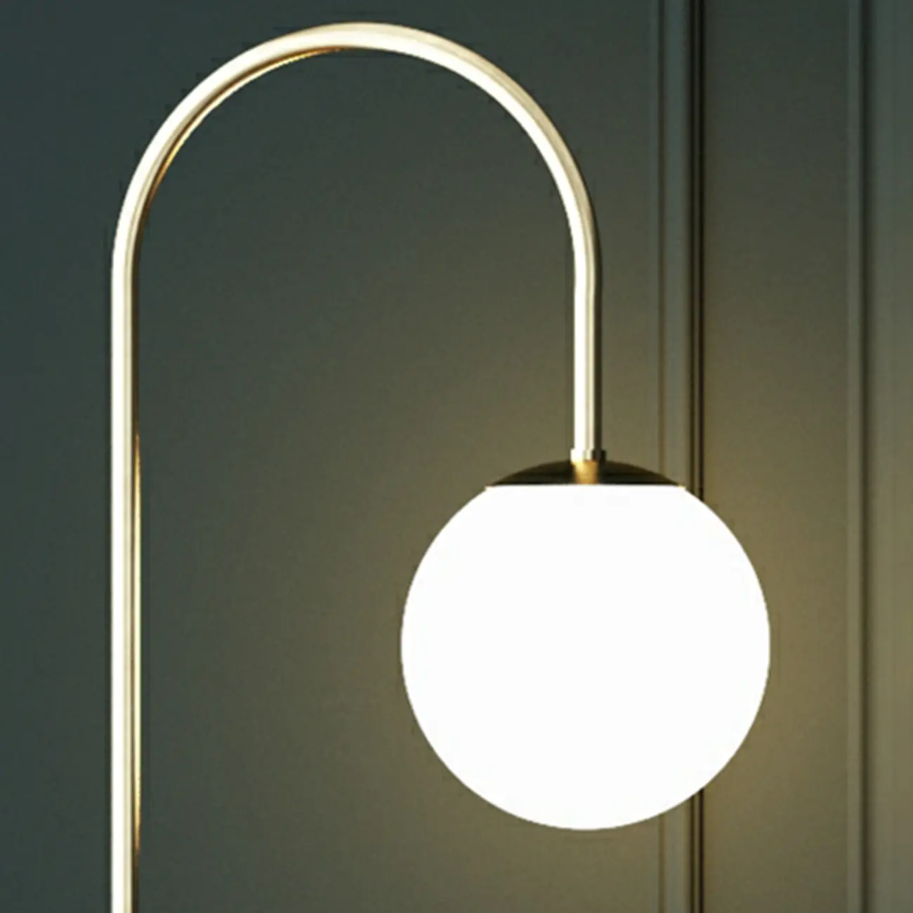 Arc Floor Lamp with Table and Globe Glass Shade for Living Room Image - 10 | homeyfad