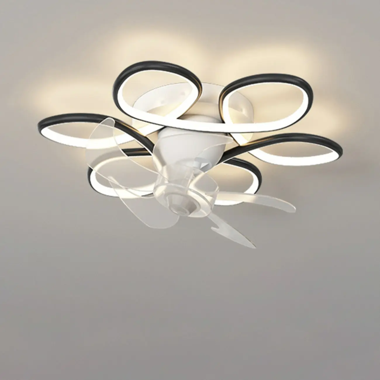 Modern Gold 5 Blades Lighted Ceiling Fan with Remote Image - 2 | homeyfad