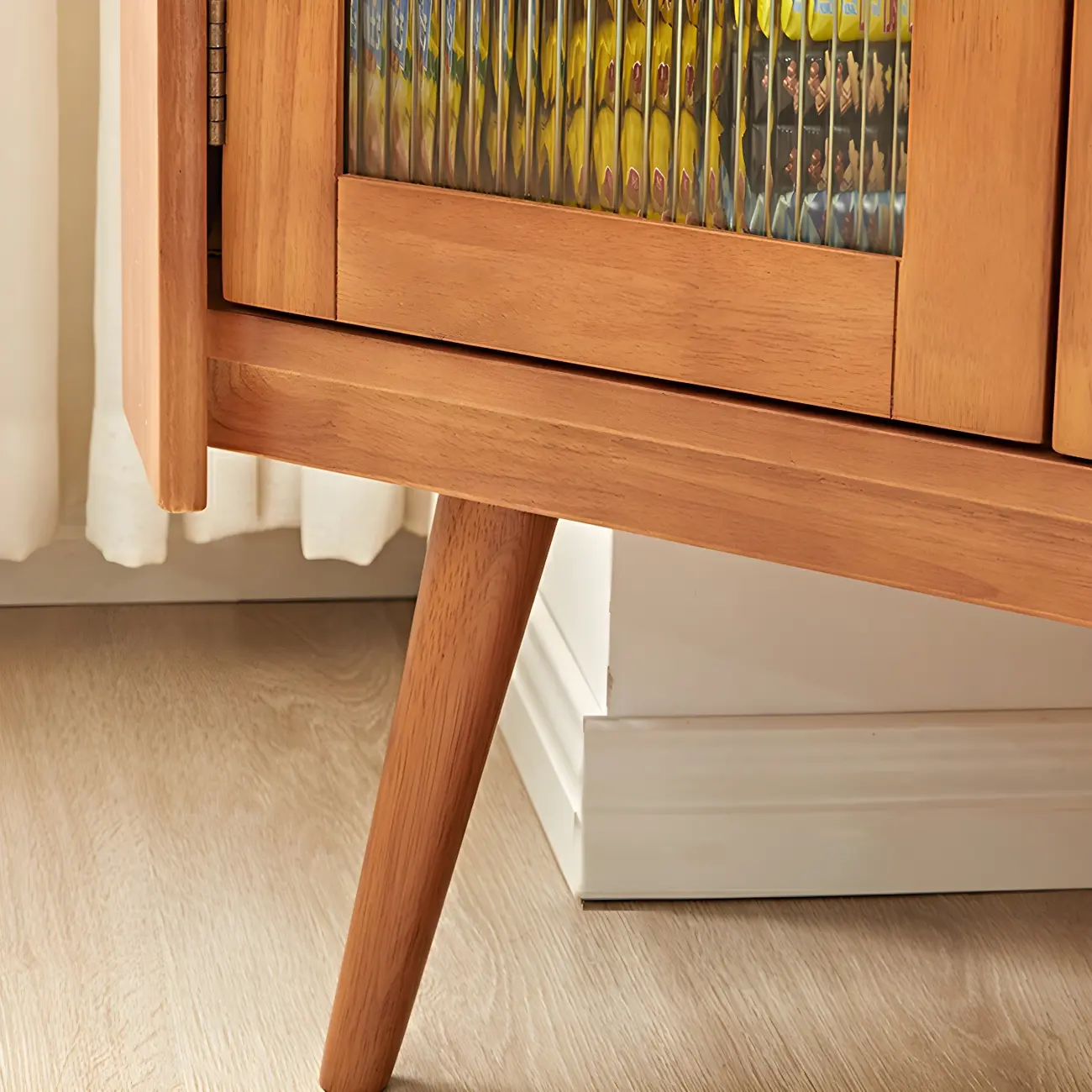 Classic Wooden Corner Display Cabinet with Glass Doors Image - 10 | homeyfad