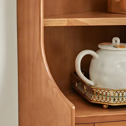 Classic Wooden Corner Display Cabinet with Glass Doors Image - 11