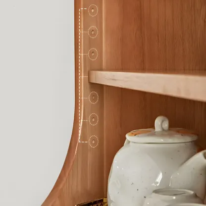 Classic Wooden Corner Display Cabinet with Glass Doors Image - 12