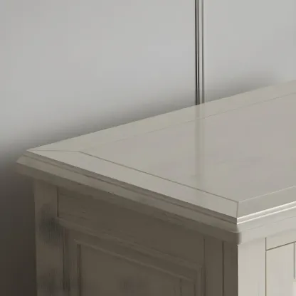 Elegant White Wooden Tall Cabinet with Glass Doors for Home Image - 9