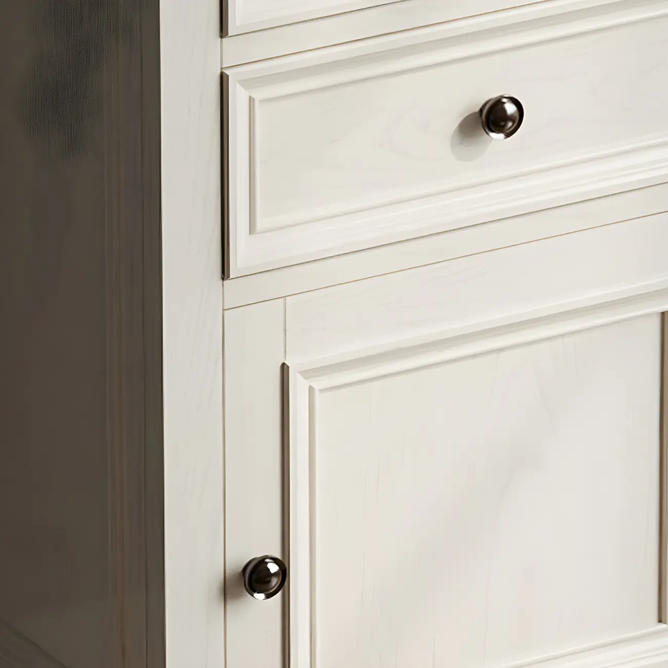 Elegant White Wooden Tall Cabinet with Glass Doors for Home Image - 10 | homeyfad