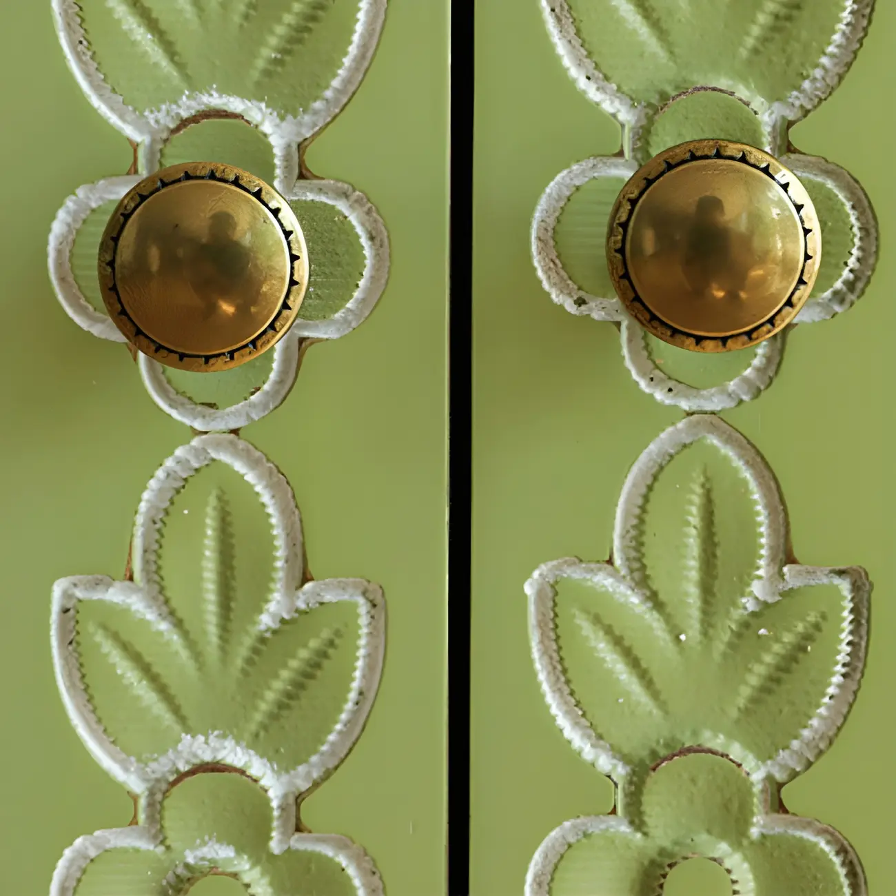 Rustic Green Wooden Display Cabinet with Storage for Kitchen Image - 7 | homeyfad