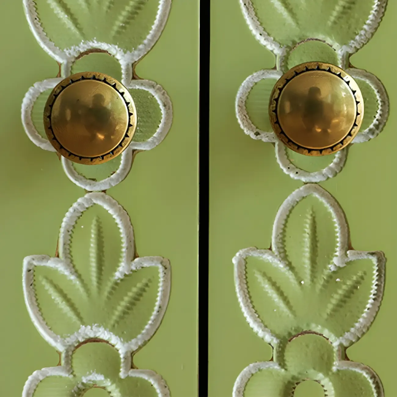 Rustic Green Wooden Display Cabinet with Storage for Kitchen Image - 7