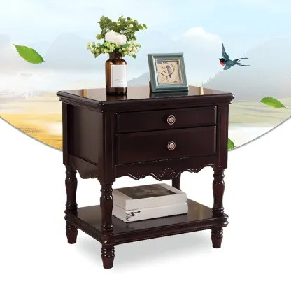 Traditional Nightstand with 1 Shelf Open Storage and 2 Drawers Image - 8