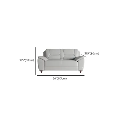 Modern Grey Leather Pillow Top Loveseat Sofa #size