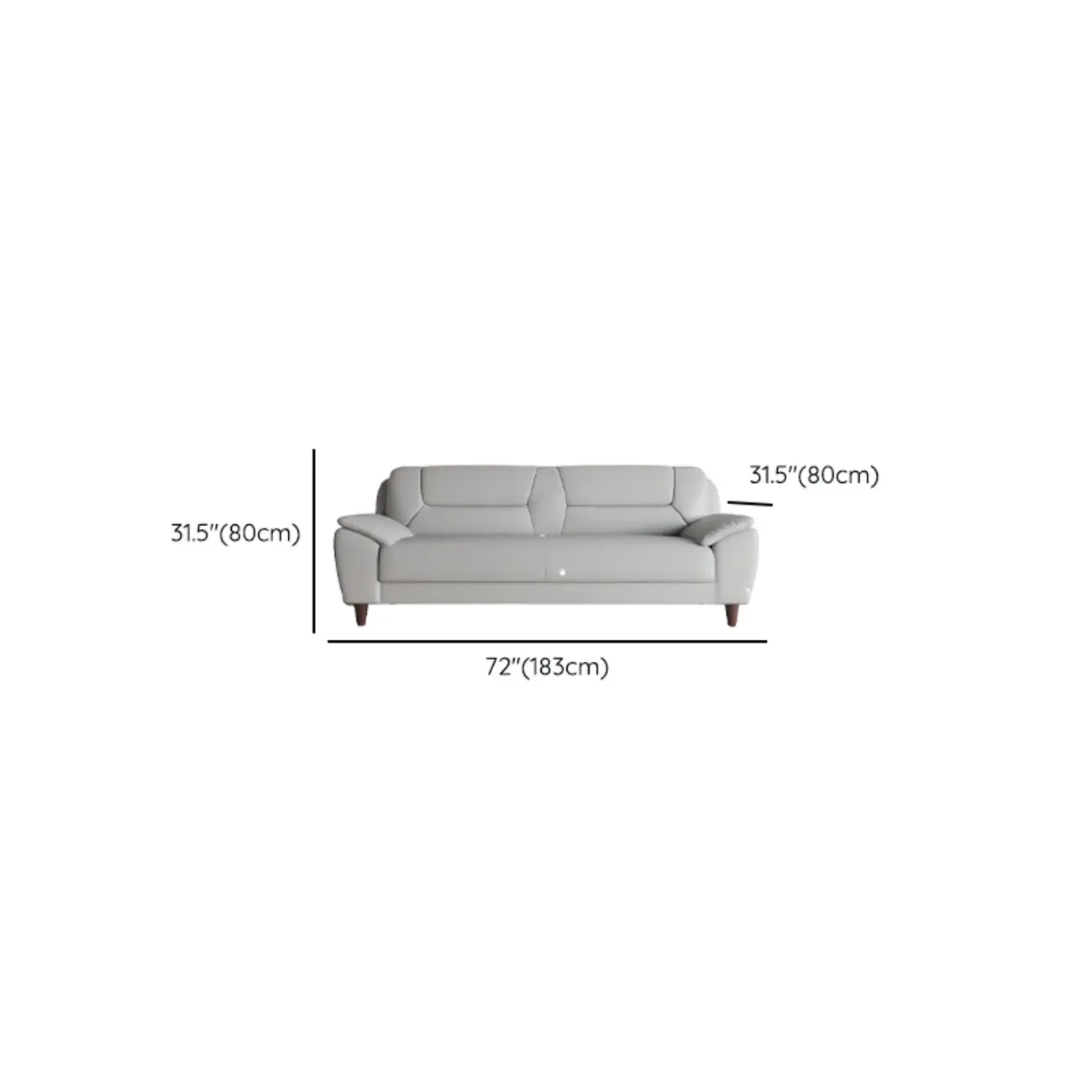 Modern Grey Leather Pillow Top Loveseat Sofa Image - 11