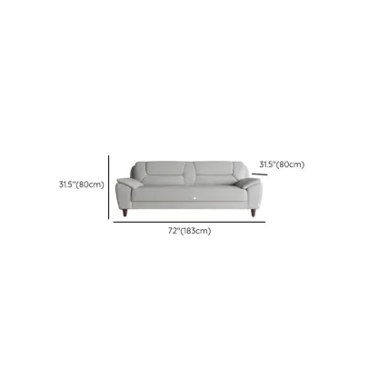 Modern Grey Leather Pillow Top Loveseat Sofa Image - 11