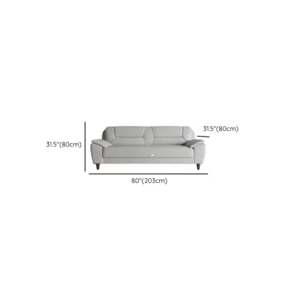 Modern Grey Leather Pillow Top Loveseat Sofa Image - 12