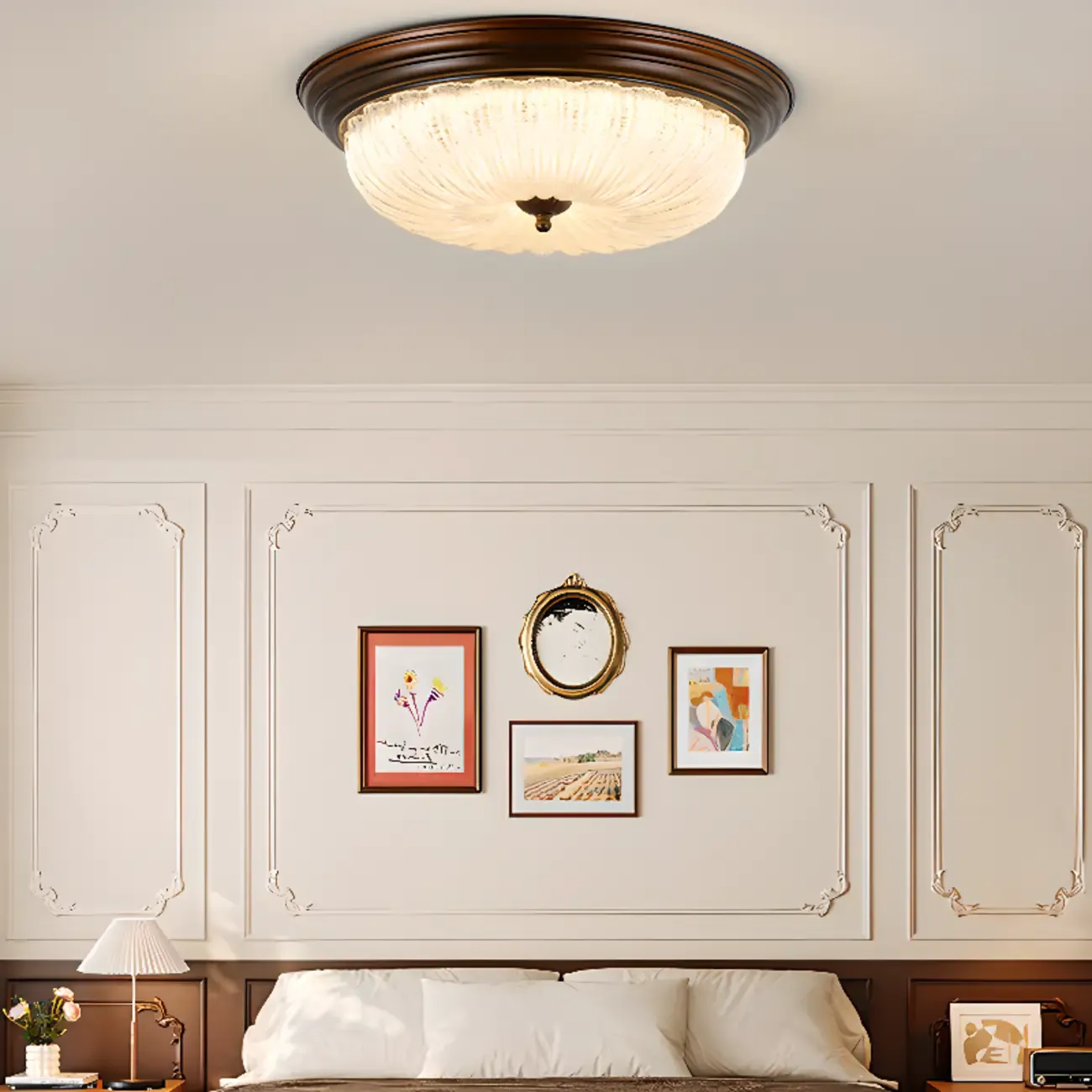 Dimmable Barn LED Flush Ceiling Light for Bedroom Use Image - 1