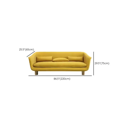 Modern Yellow Linen Upholstery Sofa with Pillows Image - 10