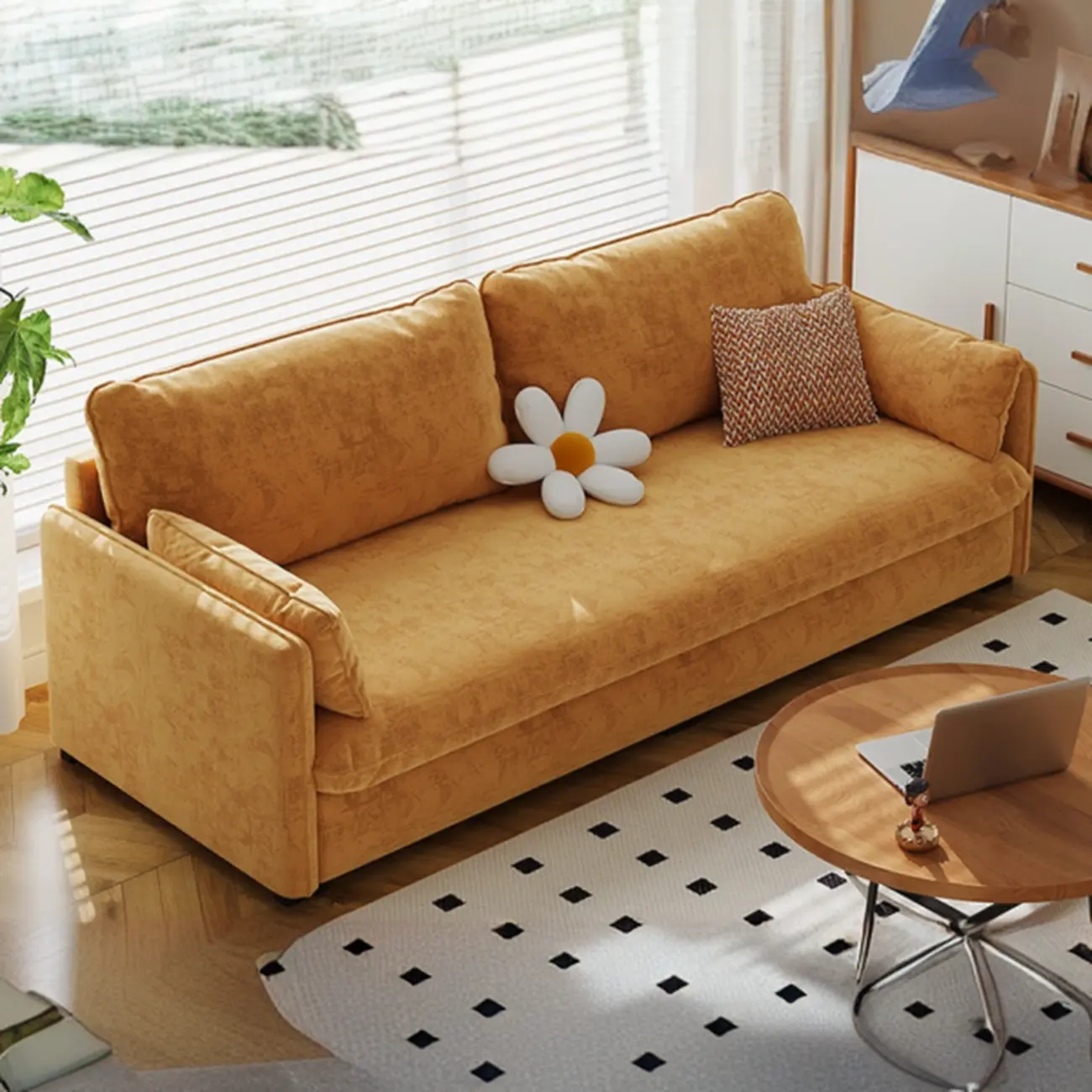 67" Scandinavian Green Chenille Upholstered Loveseat Sofa Image - 7 | homeyfad