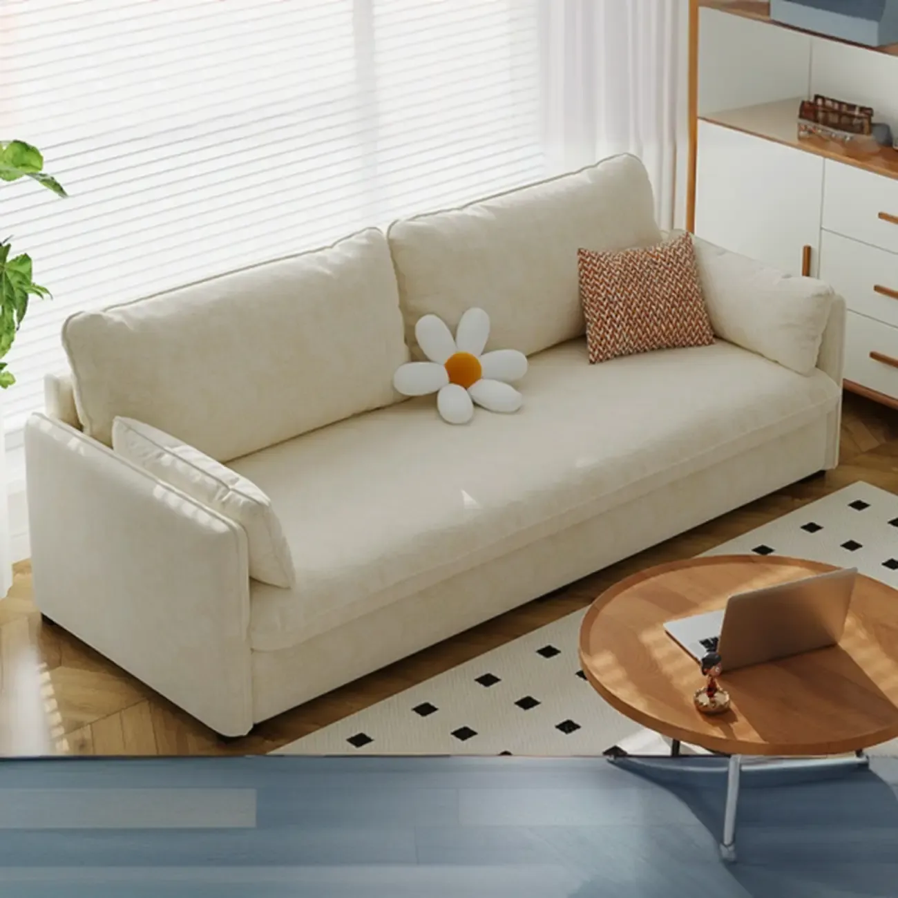 67" Scandinavian Green Chenille Upholstered Loveseat Sofa Image - 9