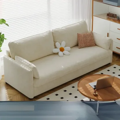 67" Scandinavian Green Chenille Upholstered Loveseat Sofa Image - 9