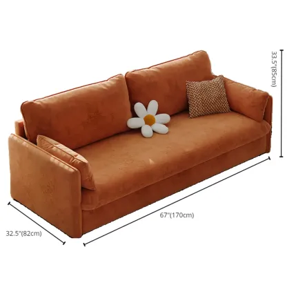 67" Scandinavian Green Chenille Upholstered Loveseat Sofa Image - 15