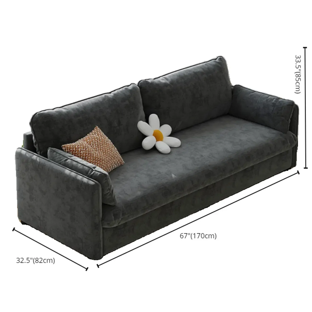 67" Scandinavian Green Chenille Upholstered Loveseat Sofa Image - 16