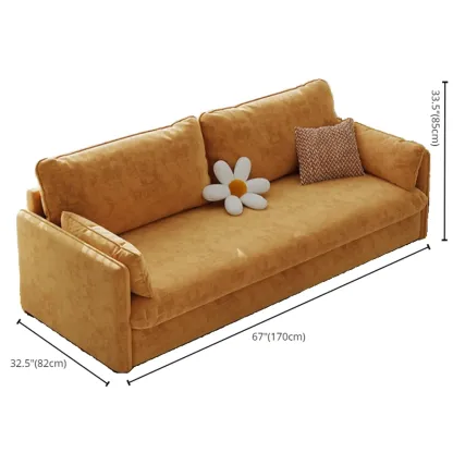 67" Scandinavian Green Chenille Upholstered Loveseat Sofa Image - 17