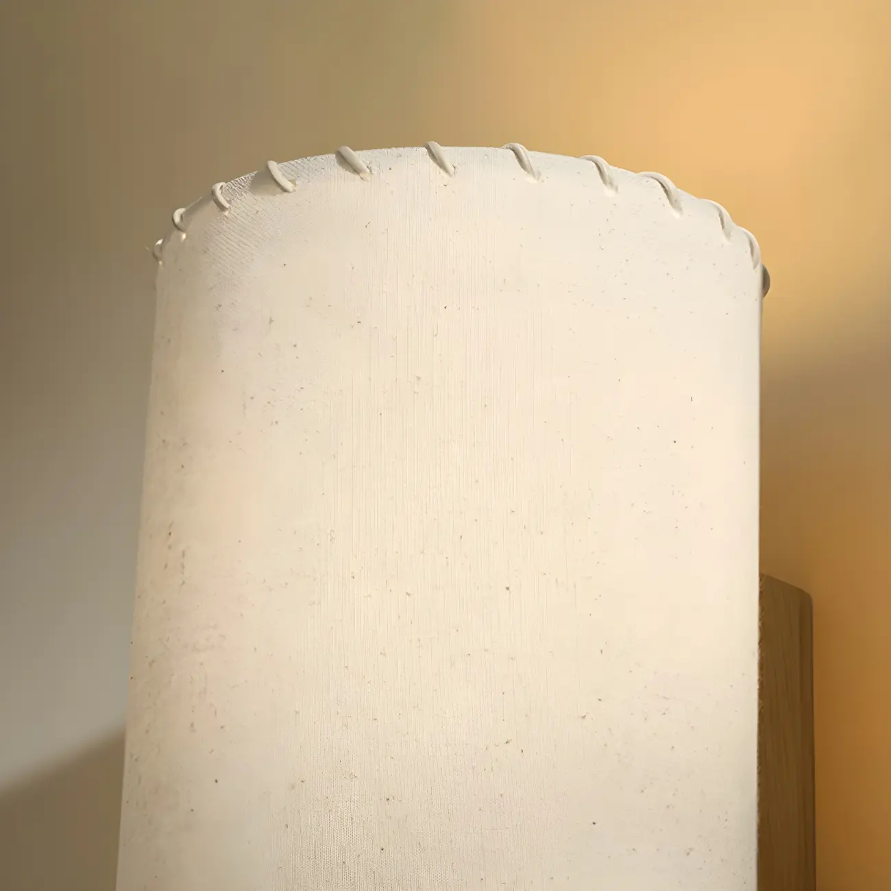 Rustic White Drum Wood Table Lamp for Ambient Bedroom Image - 3 | homeyfad