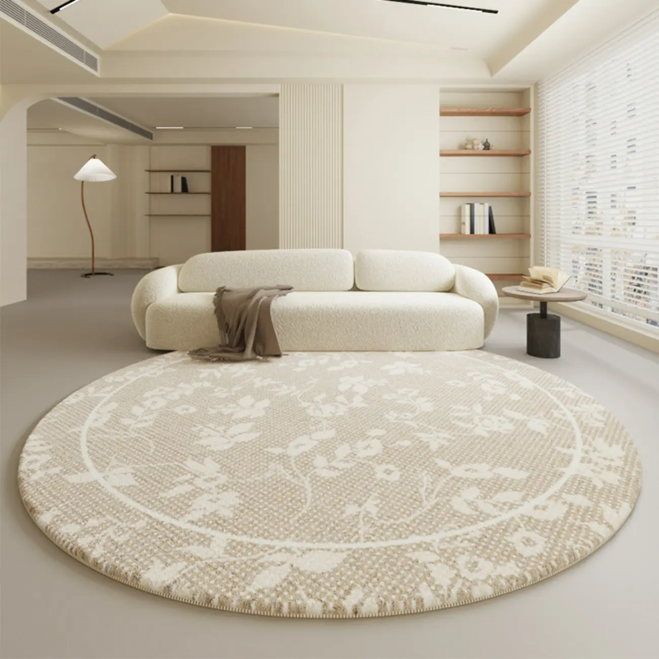 Indoor Imitation Wool Floral Area Rug in Purple/Yellow Image - 1 | homeyfad