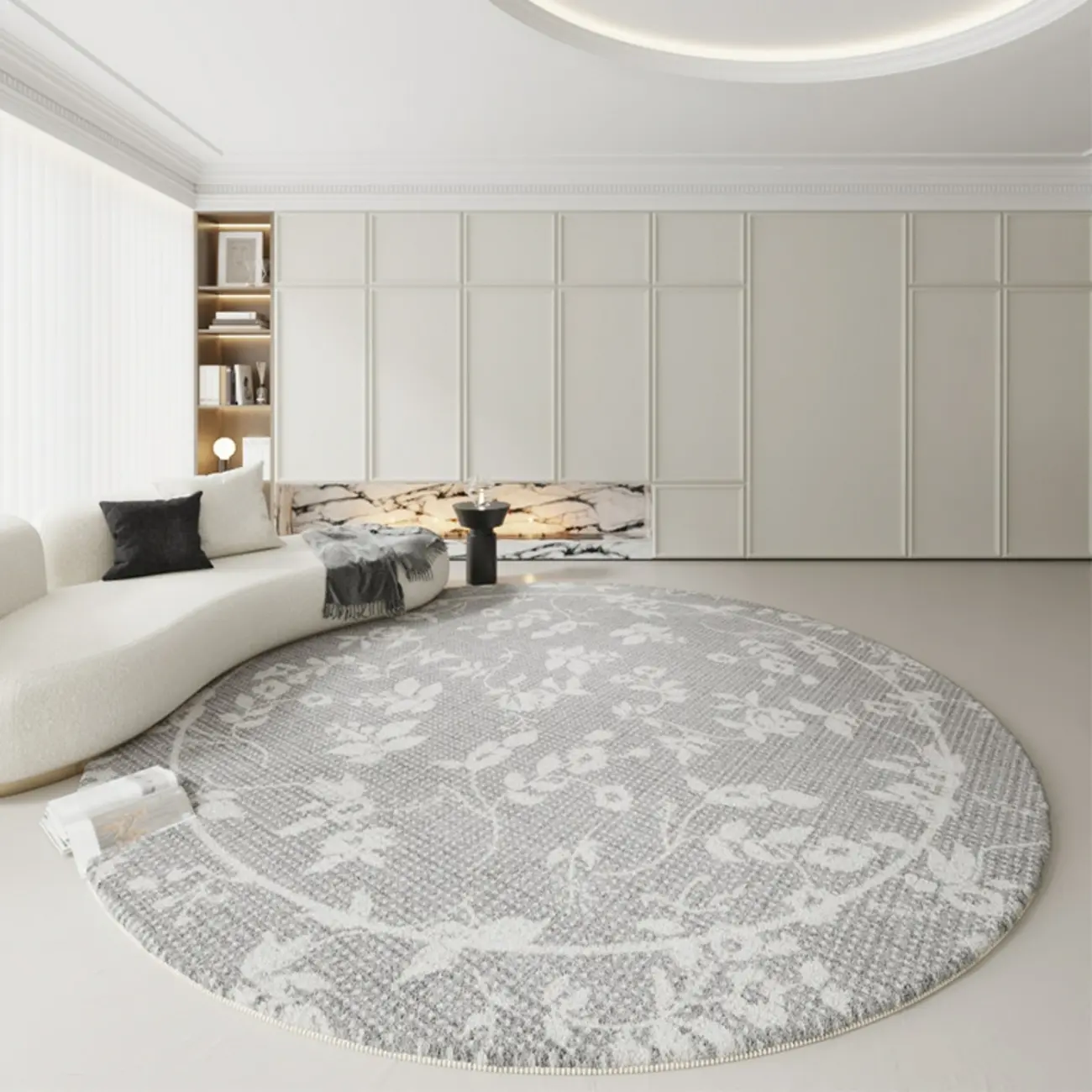Indoor Imitation Wool Floral Area Rug in Purple/Yellow Image - 2 | homeyfad