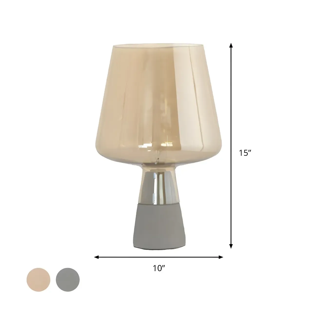 Modern Amber Glass Geometric Table Lamp for Bedroom Image - 7