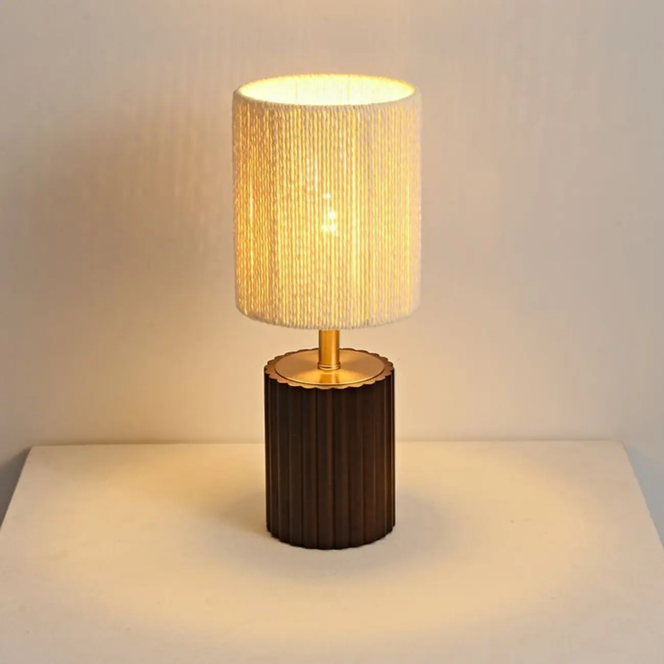 Modern Paper Geometric Shade Table Lamp for Bedroom Image - 3 | homeyfad