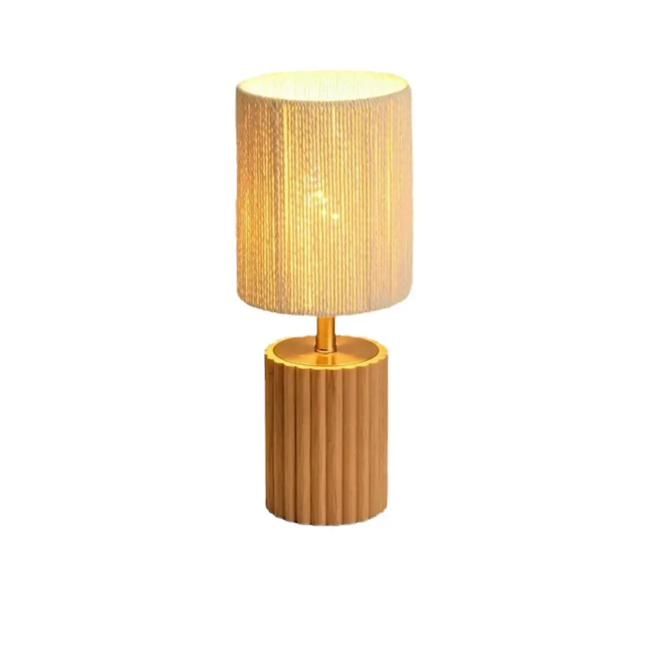 Modern Paper Geometric Shade Table Lamp for Bedroom Image - 4