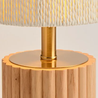 Modern Paper Geometric Shade Table Lamp for Bedroom Image - 7