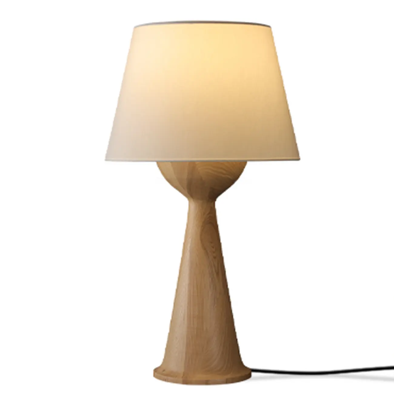 Natural Wooden White Table Lamp for Living Room Image - 3 | homeyfad
