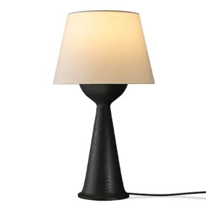 Natural Wooden White Table Lamp for Living Room Image - 5