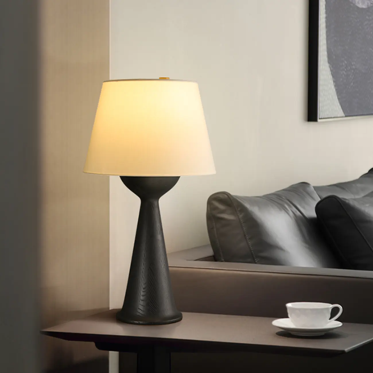 Natural Wooden White Table Lamp for Living Room Image - 7 | homeyfad