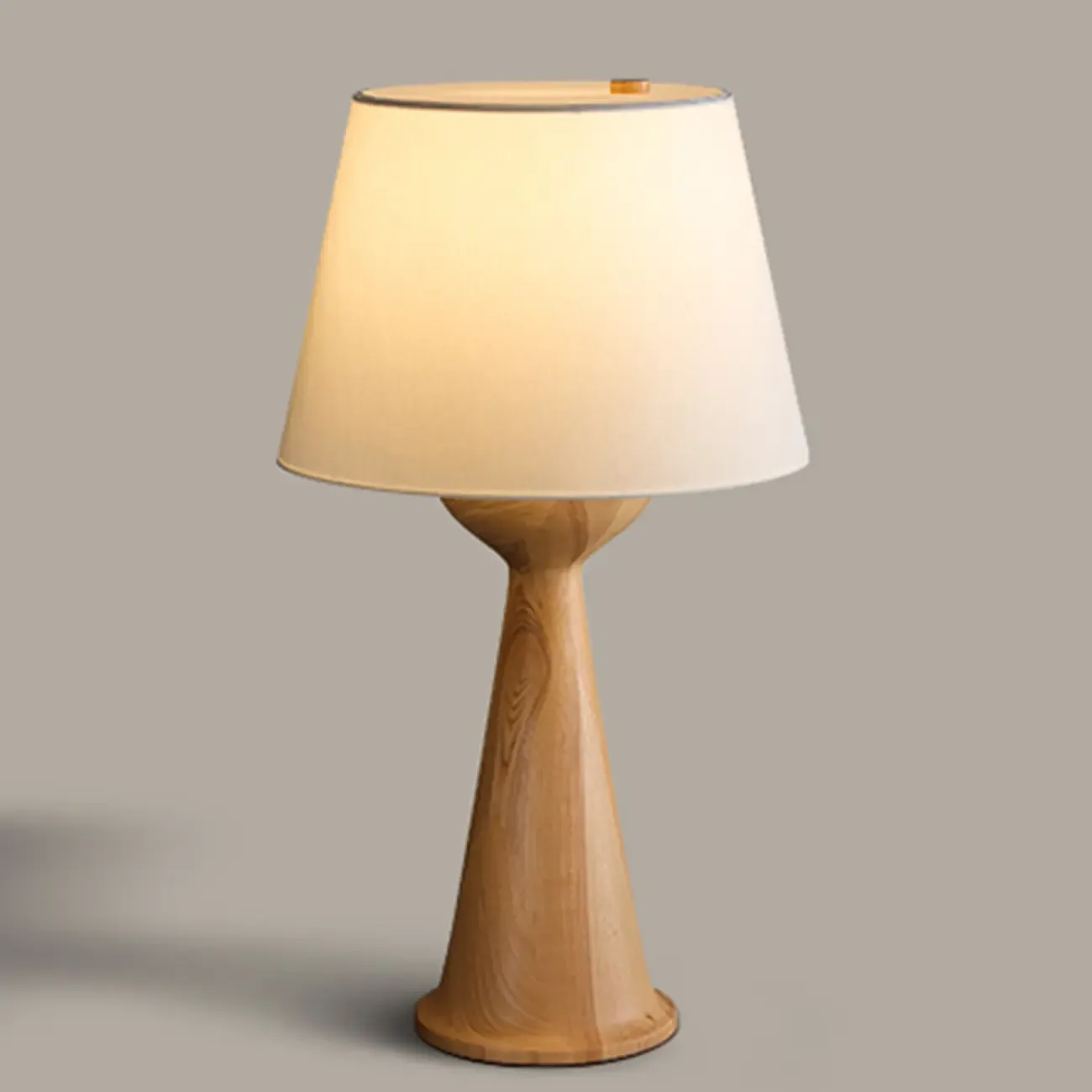 Natural Wooden White Table Lamp for Living Room Image - 8
