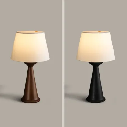 Natural Wooden White Table Lamp for Living Room Image - 9