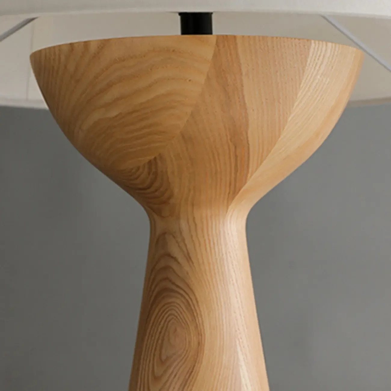 Natural Wooden White Table Lamp for Living Room Image - 10