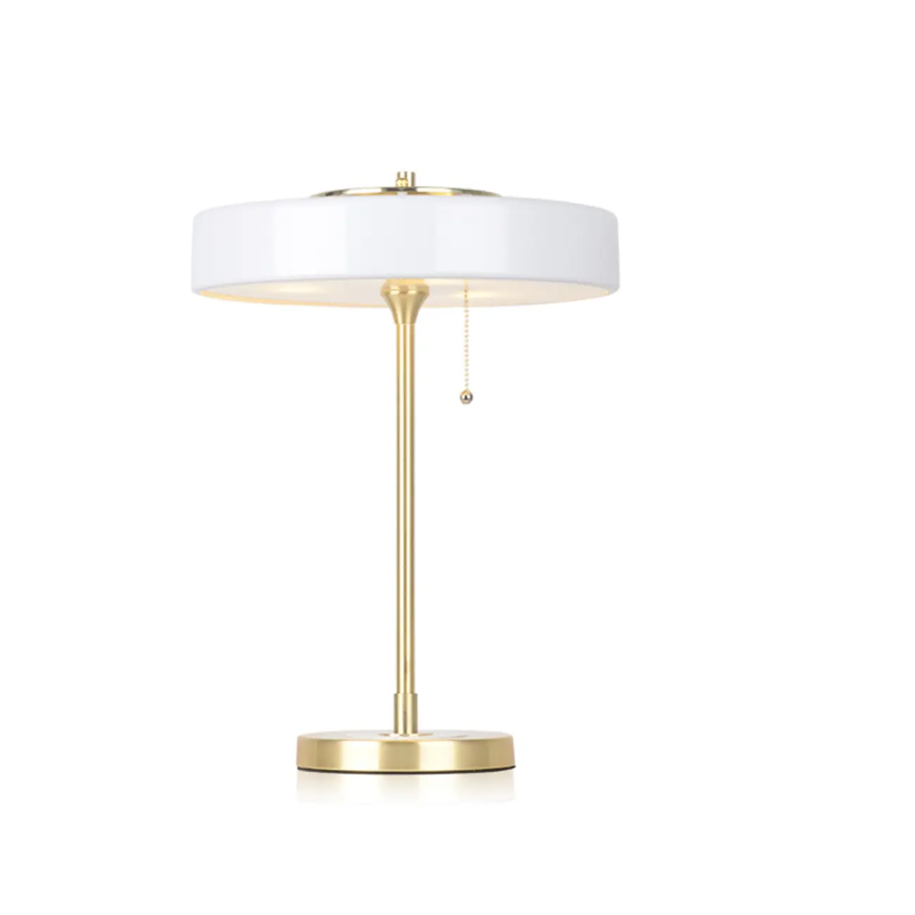 Gold Geometric Bedside Lamp with Pull Chain Switch Image - 5 | homeyfad