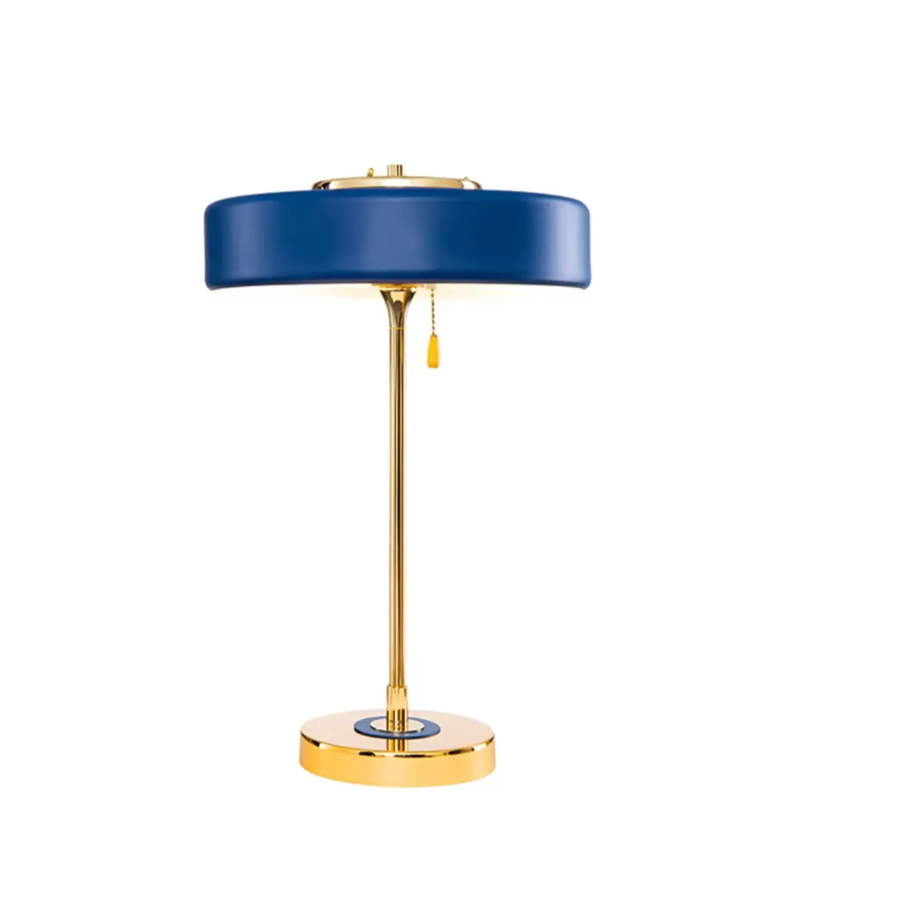 Gold Geometric Bedside Lamp with Pull Chain Switch Image - 7