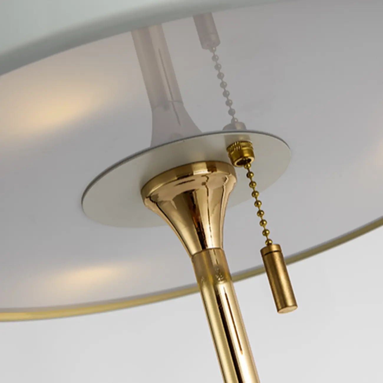 Gold Geometric Bedside Lamp with Pull Chain Switch Image - 10 | homeyfad