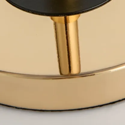 Gold Geometric Bedside Lamp with Pull Chain Switch Image - 12