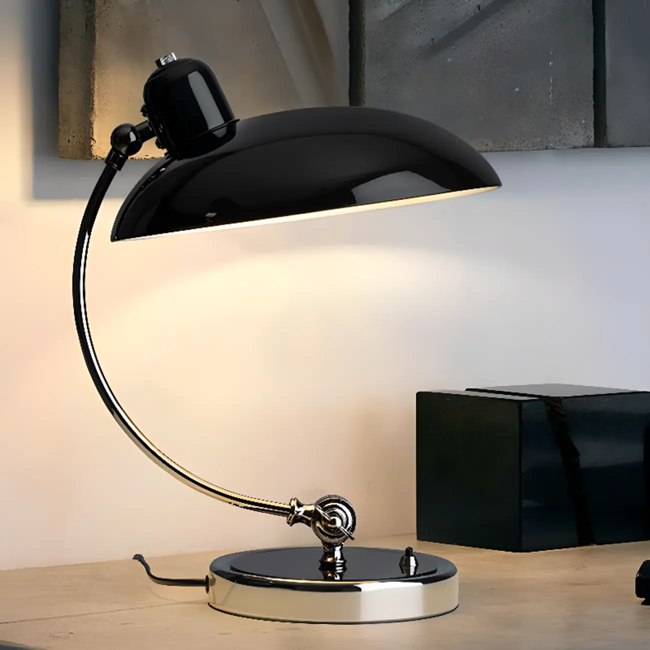 Silver Dome Arc Table Lamp Plug-in Electric for Living Room Image - 1 | homeyfad