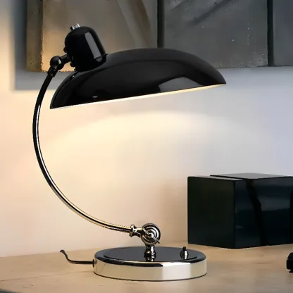 Silver Dome Arc Table Lamp Plug-in Electric for Living Room Image - 1