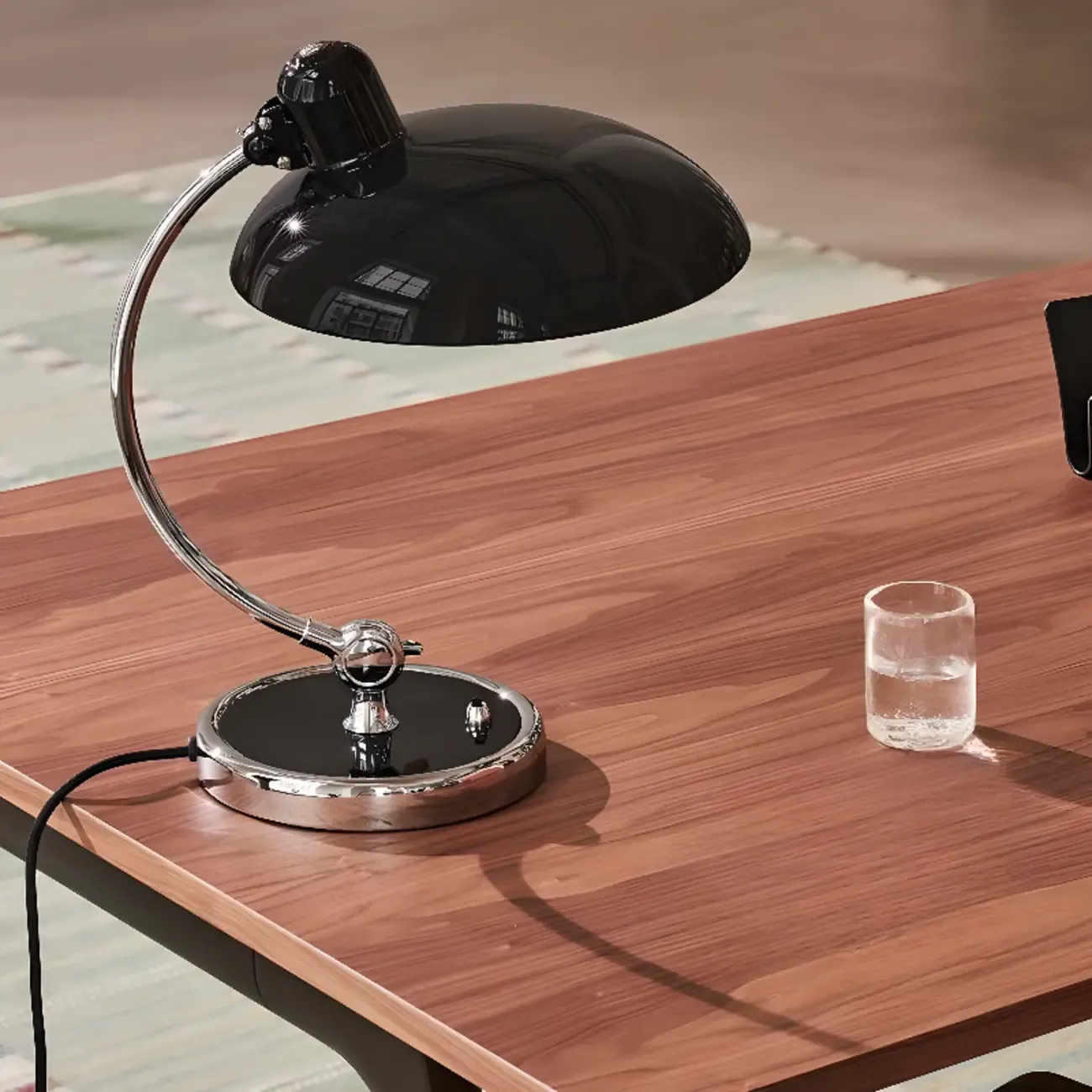 Silver Dome Arc Table Lamp Plug-in Electric for Living Room Image - 2