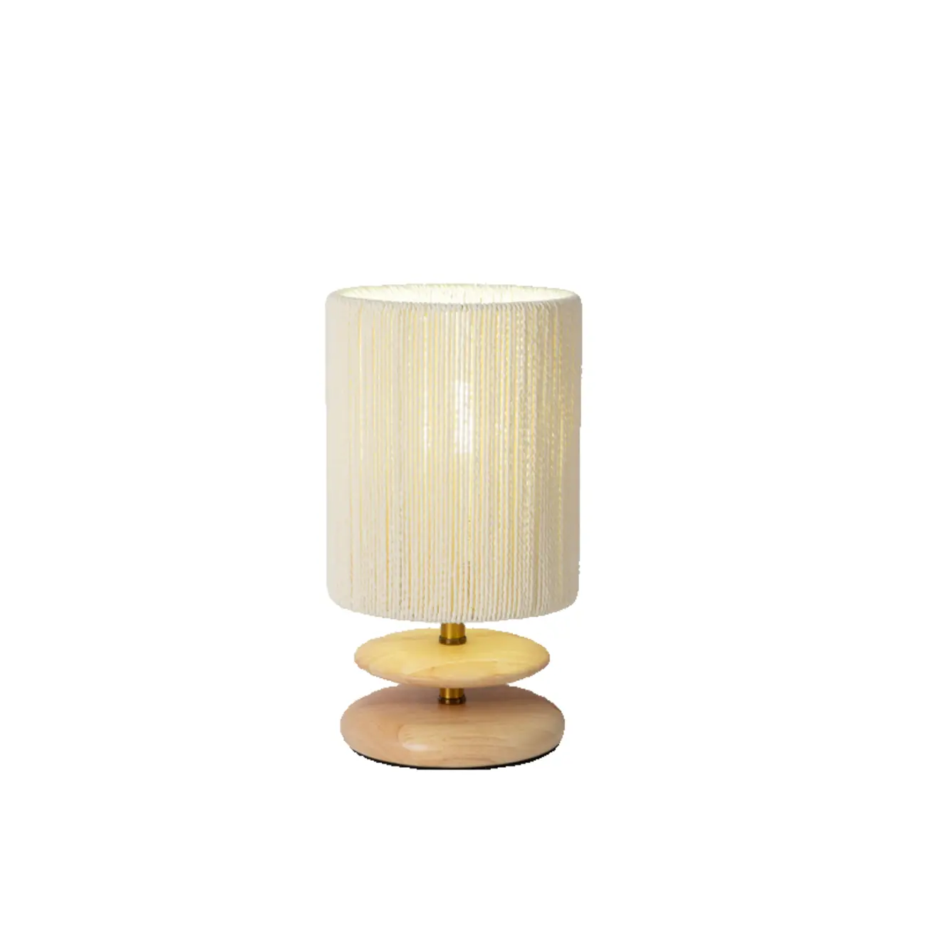 Beige Shade Wooden Base Table Lamp Plug-in for Residential Image - 7 | homeyfad