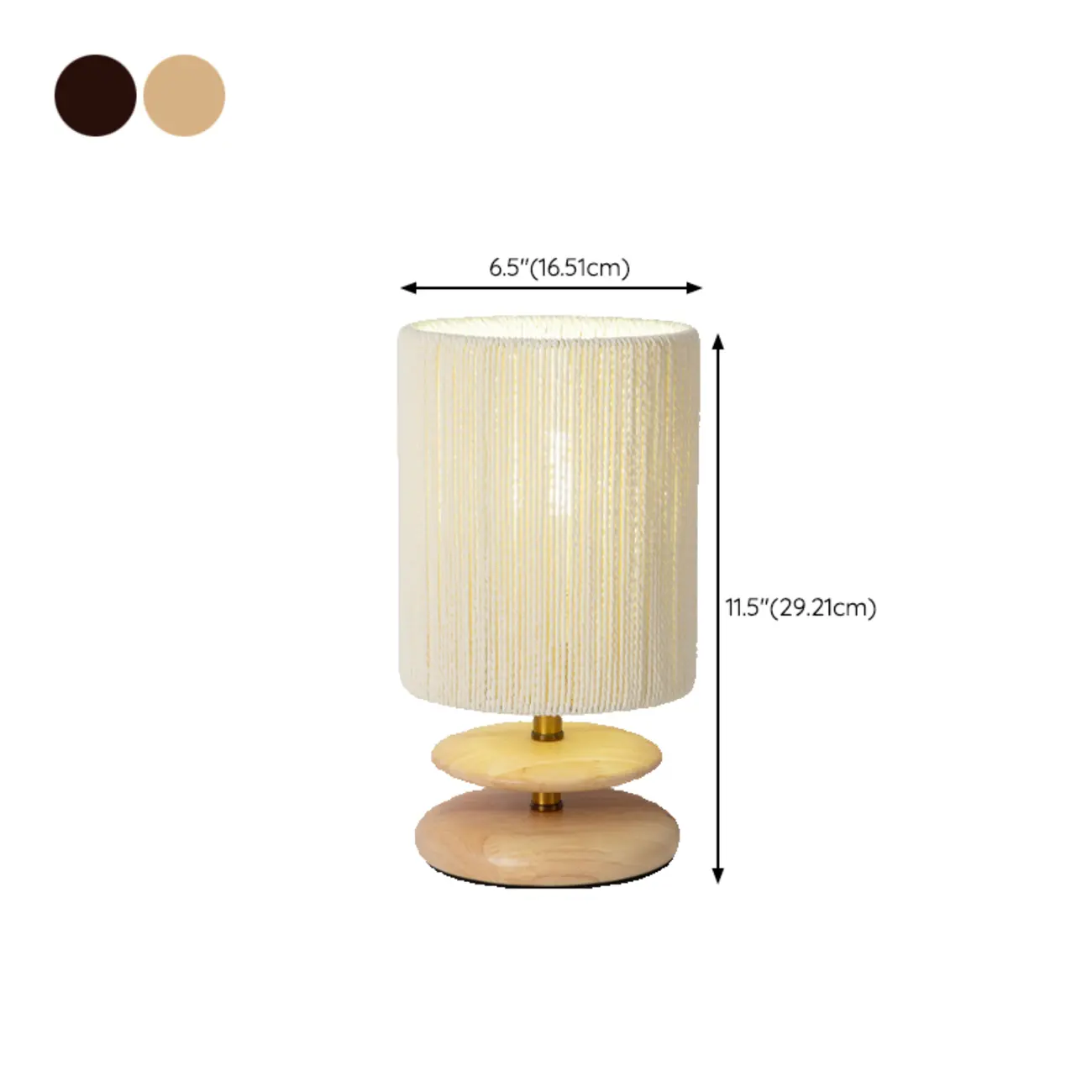 Beige Shade Wooden Base Table Lamp Plug-in for Residential Image - 13 | homeyfad