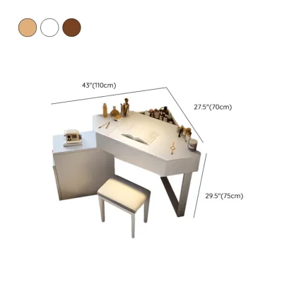 Bedroom Corner Makeup Vanitie Built In Dividers for Storage Image - 16