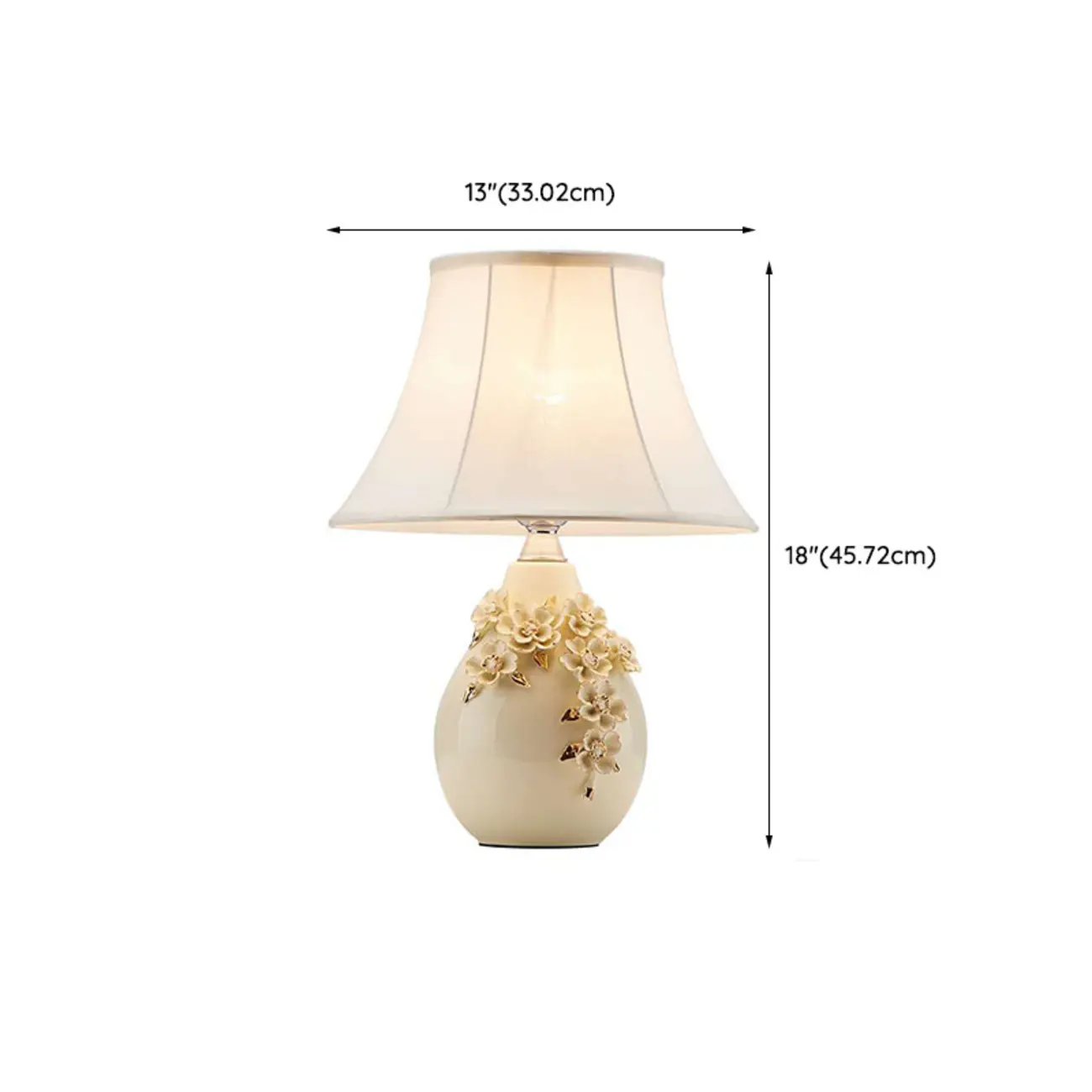 White Floral Carvings Ceramic Table Lamp for Residential Image - 13 | homeyfad