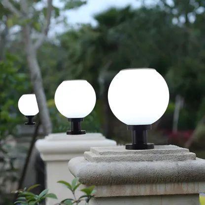 Classic Globe LED Table Lamp with White Shade for Garden Image - 4
