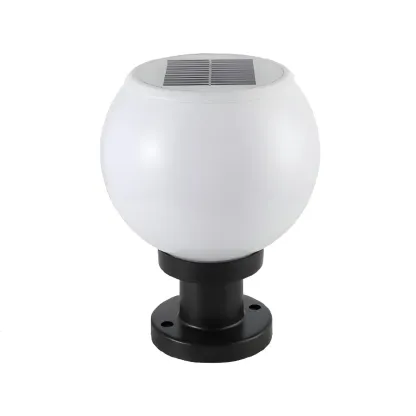 Classic Globe LED Table Lamp with White Shade for Garden Image - 5