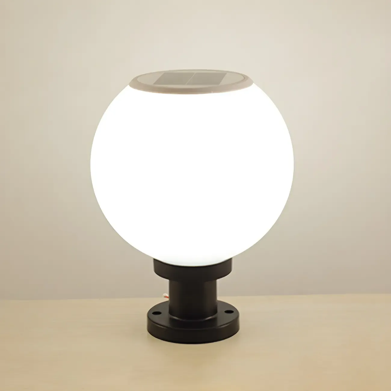 Classic Globe LED Table Lamp with White Shade for Garden Image - 6